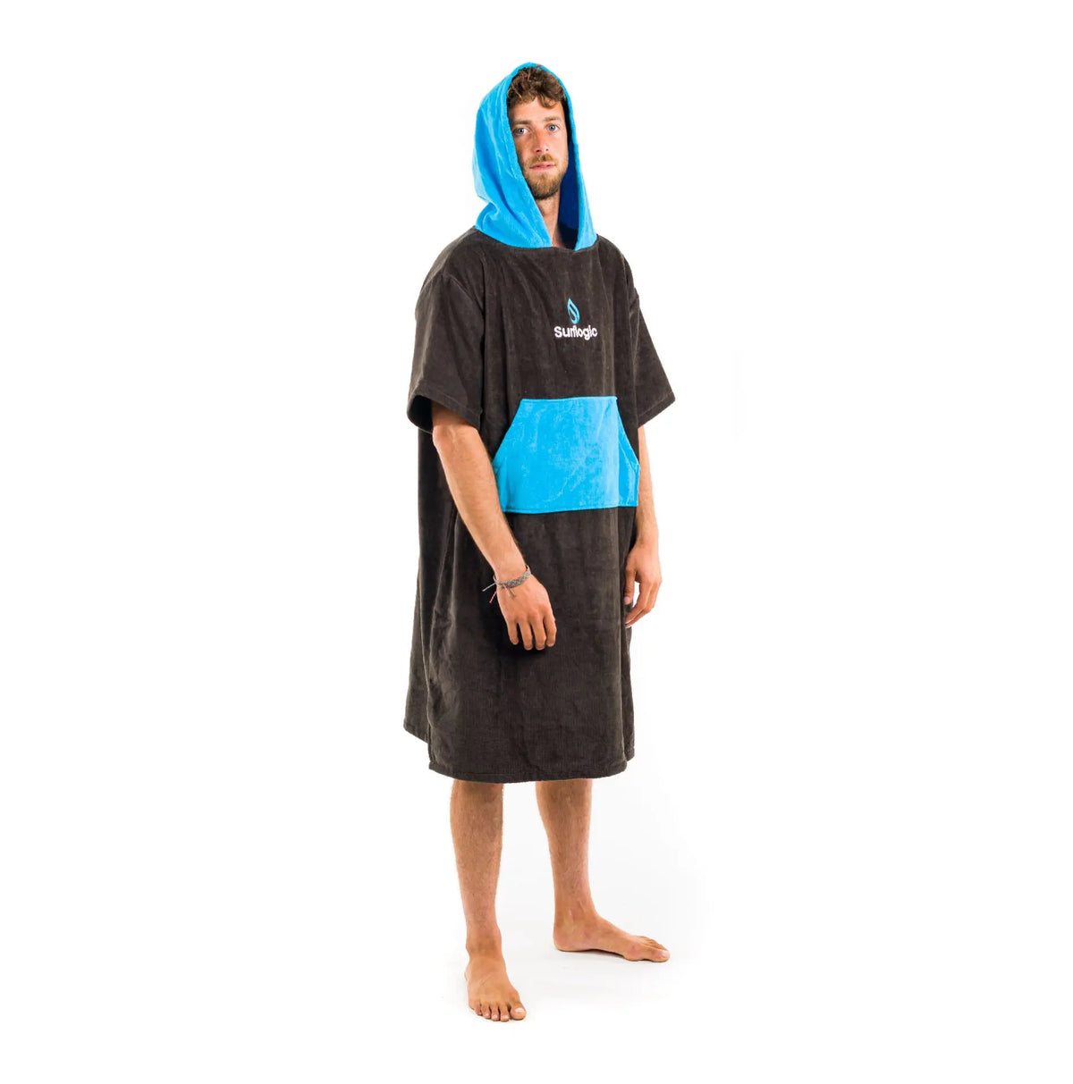 SURFLOGIC PONCHO BLACK/CYAN