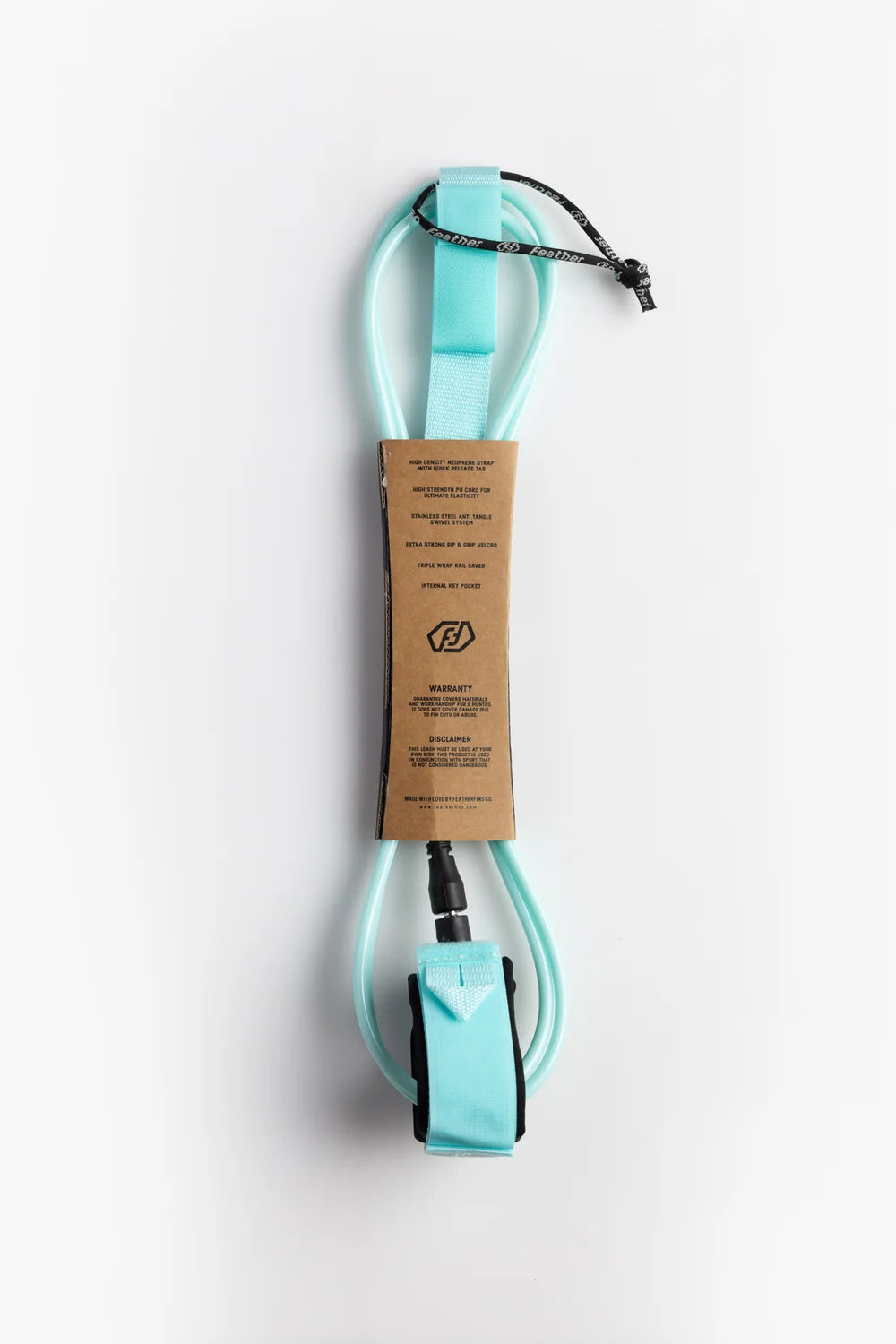 FEATHER FINS LEASH OCEAN MINT 7'FT