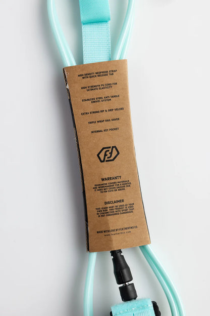 FEATHER FINS LEASH OCEAN MINT 7'FT